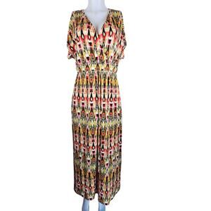 J, Jill Faux Wrap V-Neck Top Papaya AI Business Casual Women's Maxi Dress L Tall